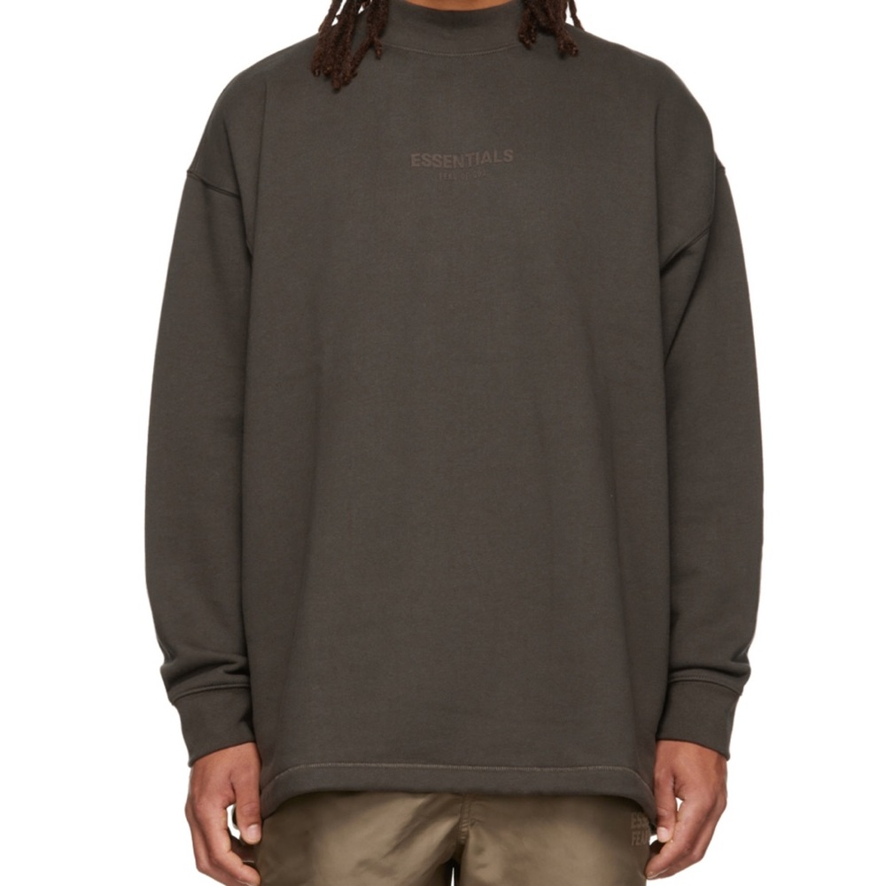 New ESSENTIALS fear of god relaxed fit crew neck long sleeve sweatshirt top